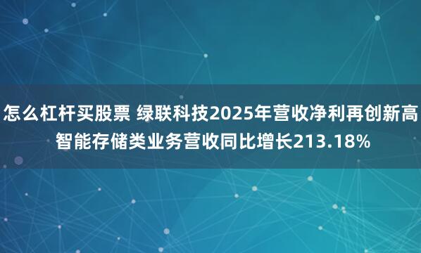 怎么杠杆买股票 绿联科技2025年营收净利再创新高 智能存储类业务营收同比增长213.18%